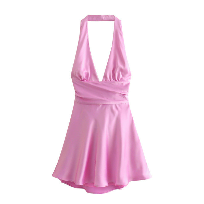 Luxuriöses Sommerseide-Halterkleid von Fudus