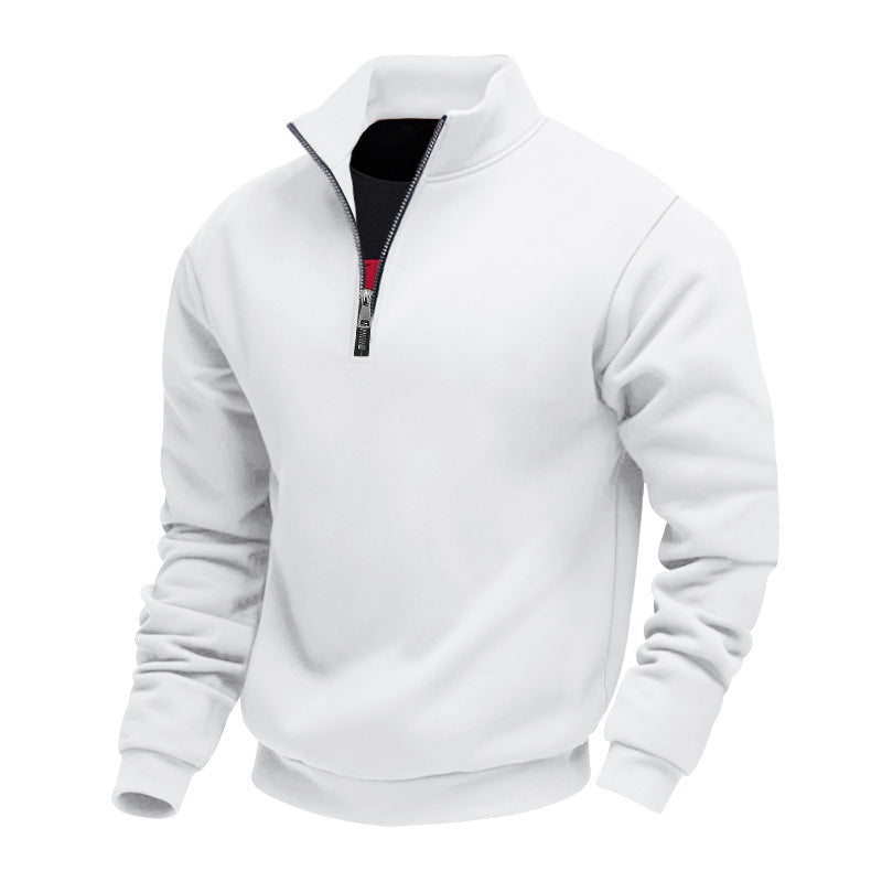 Herren leichter Fleecepullover mit Stehkragen und halblangem Reißverschluss Krohn-e