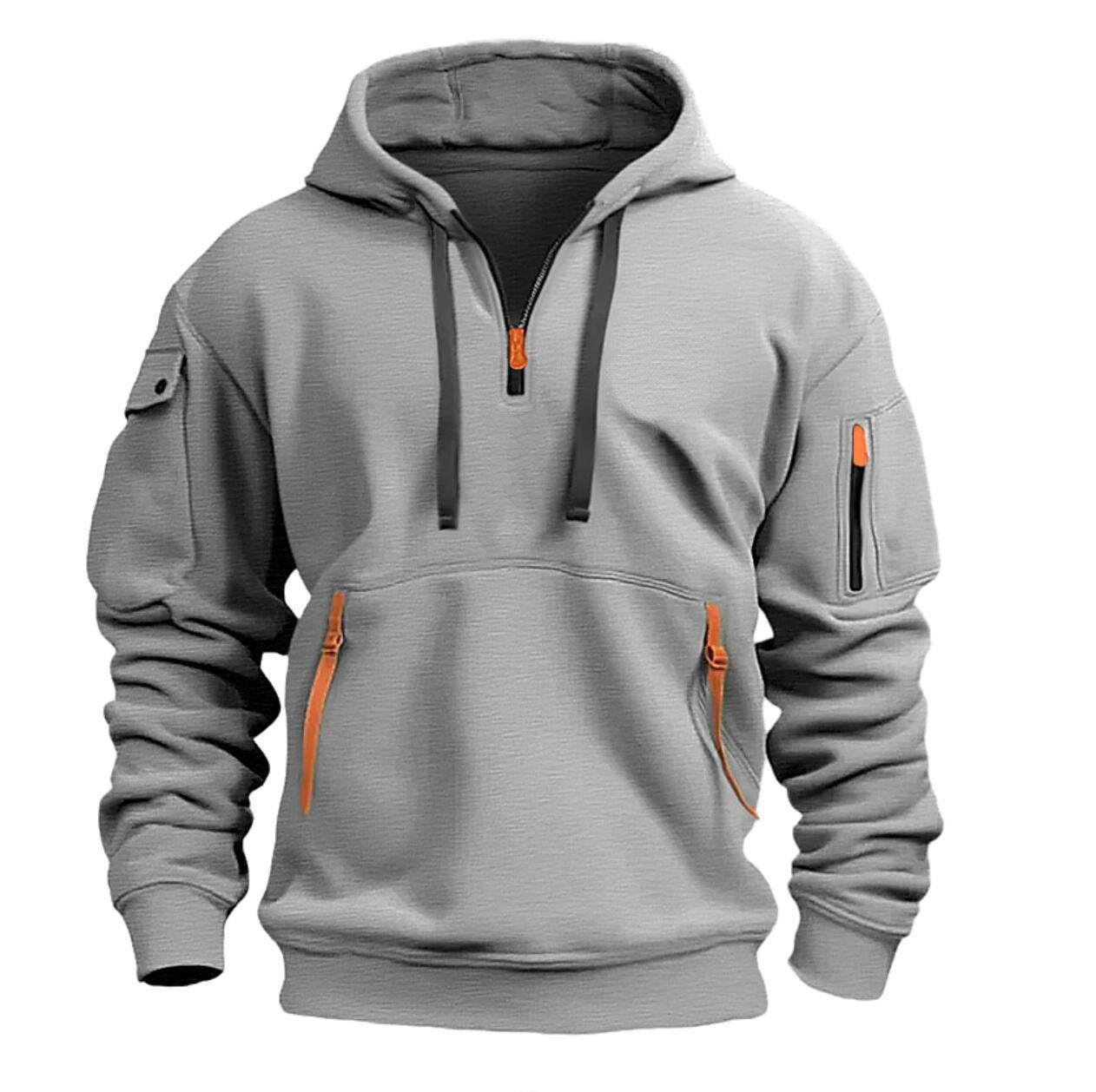 Herren funktionaler Kapuzenpullover mit modischen Reißverschlusstaschen Krohn-e
