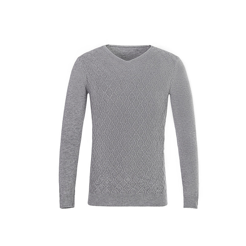 Herren V-Ausschnitt Pullover mit Strukturmuster Krohn-e
