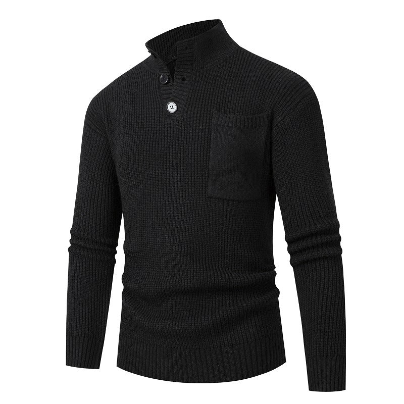 Herren Hochwertiger Pullover mit Modalmuster und Brusttasche Krohn-e