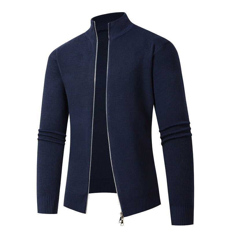 Herren modische Strickjacke mit hohem Kragen und Reißverschluss Krohn-e