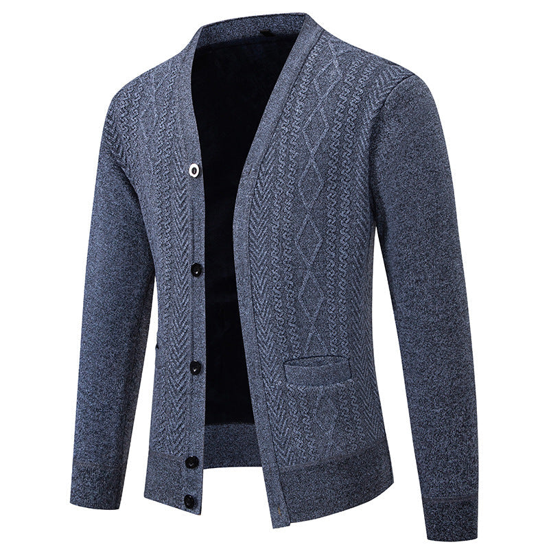 Herren Strickjacke mit strukturiertem Design und Knopfverschluss Krohn-e