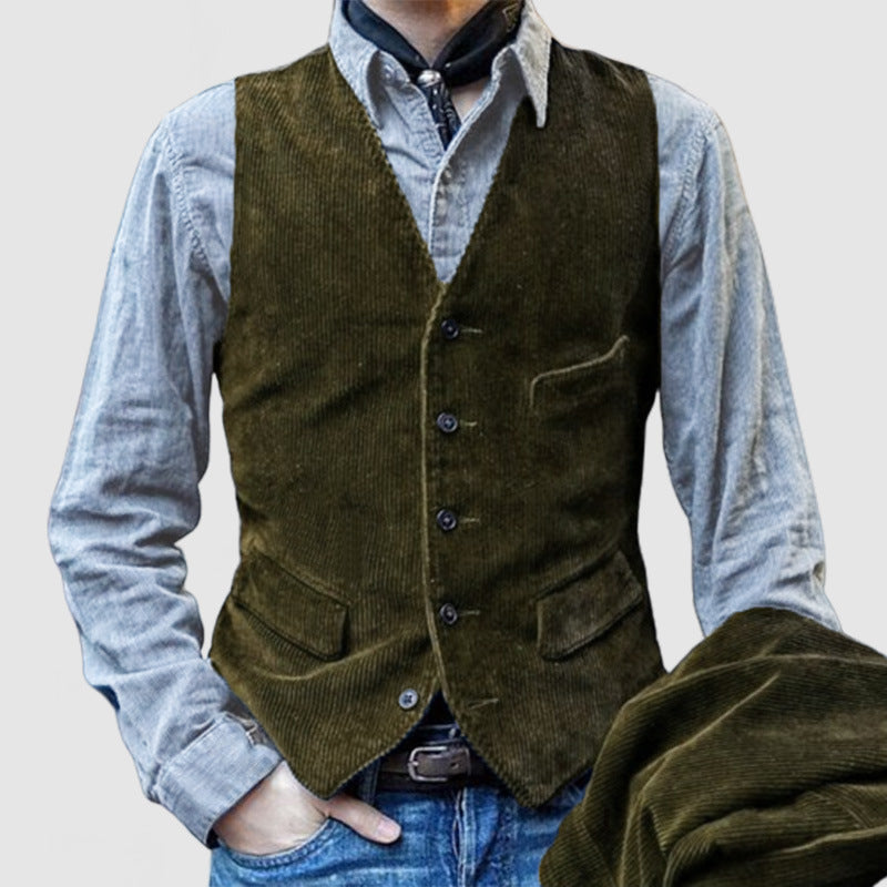 Herren elegante Weste aus Cord Krohn-e