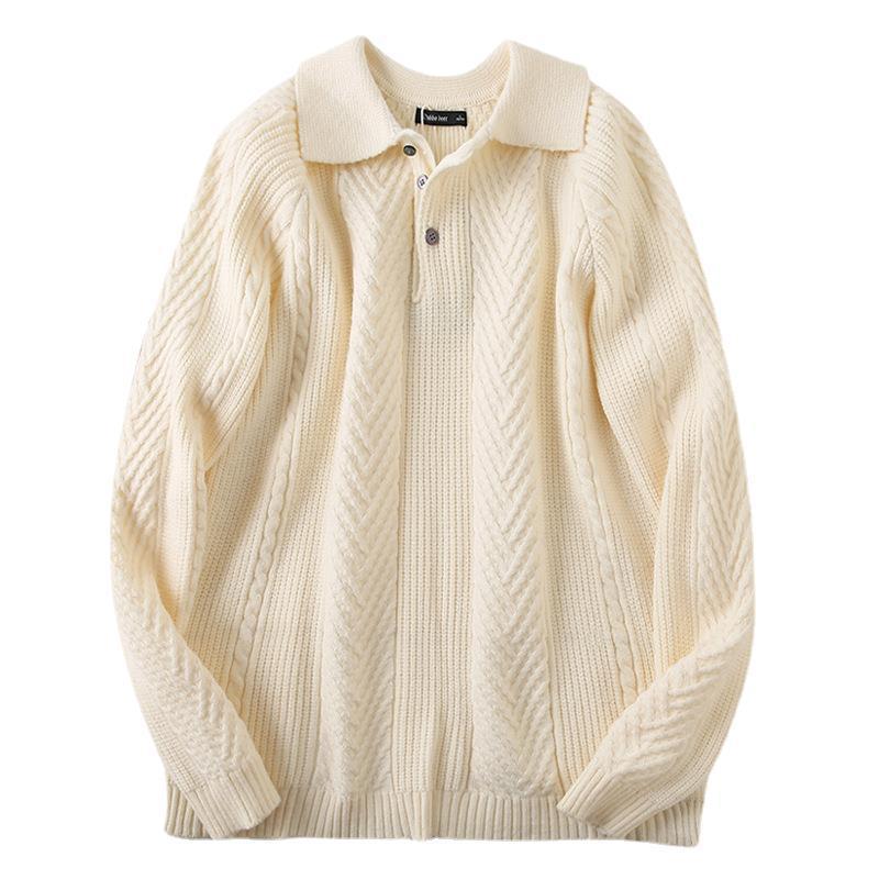 Herren Strickpullover mit klassischem Rautenmuster und Knopfleiste Krohn-e