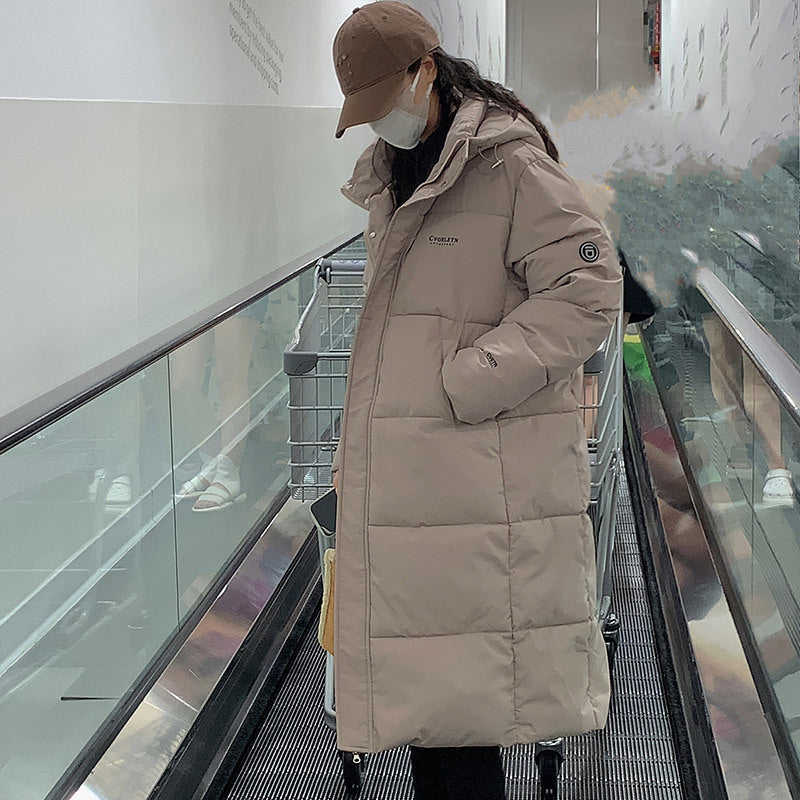 Damen Lange Steppjacke mit Kapuze und hohen Kragen Krohn-e
