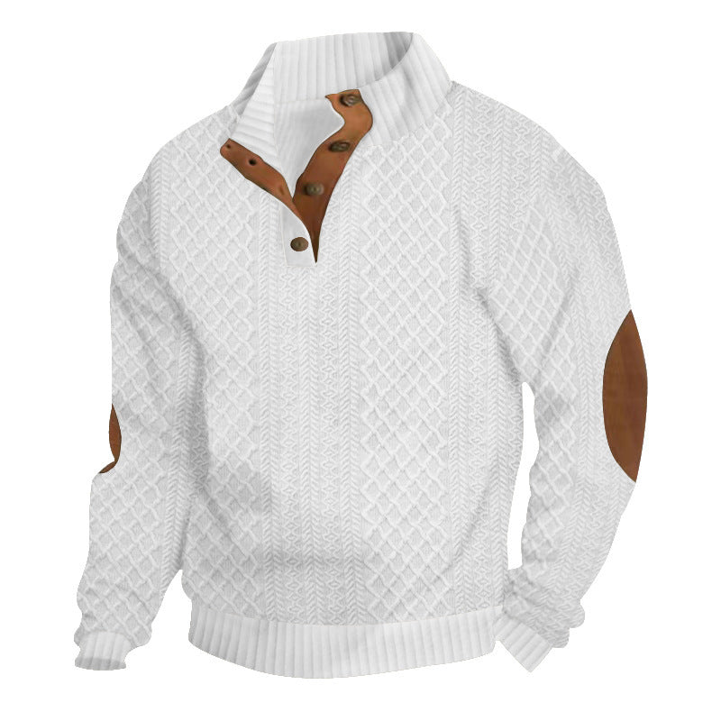 Damen lässiger Strickpullover mit strukturiertem Kragen Applikationen Krohn-e