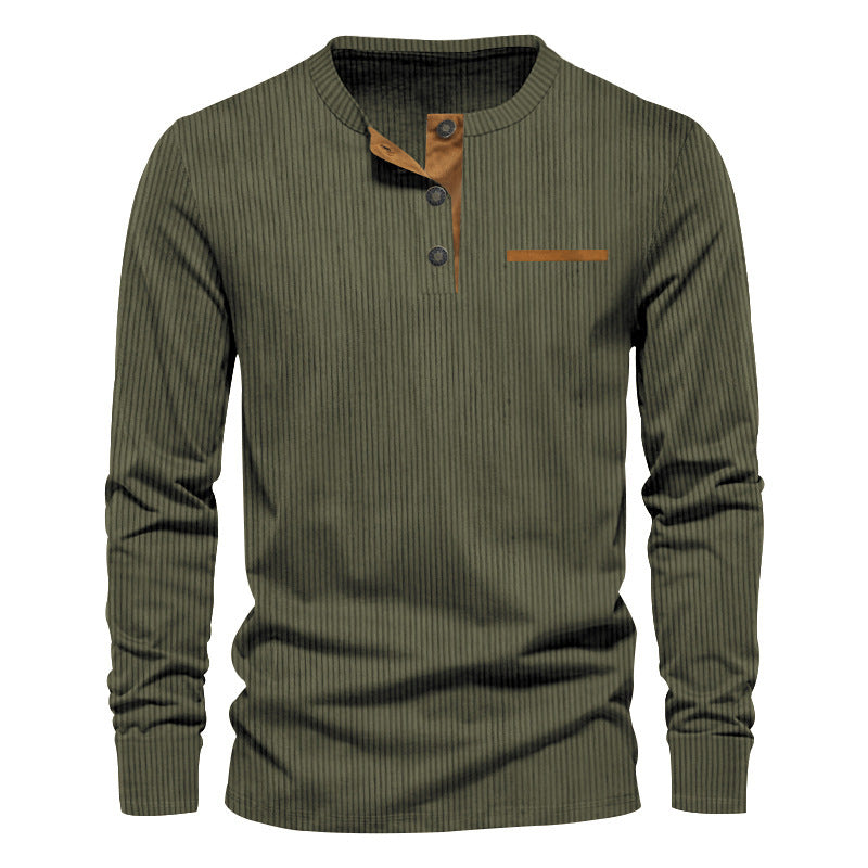 Herren Langarmshirt mit strukturiertem Design und praktischen Knopfdetails Krohn-e