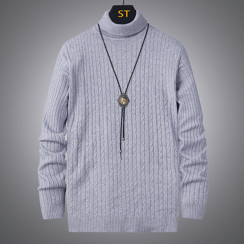 Herren Rollkragenpullover mit strukturiertem Zopfmuster Krohn-e