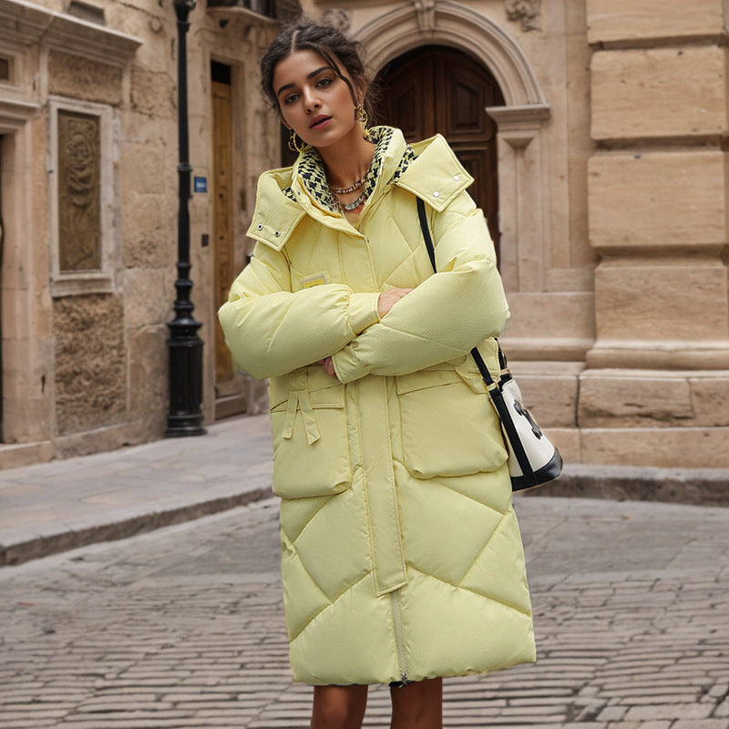Damen gefütterter langärmliger Winterparka mit verstellbarem Kapuzenkragen und praktischen Taschen Krohn-e