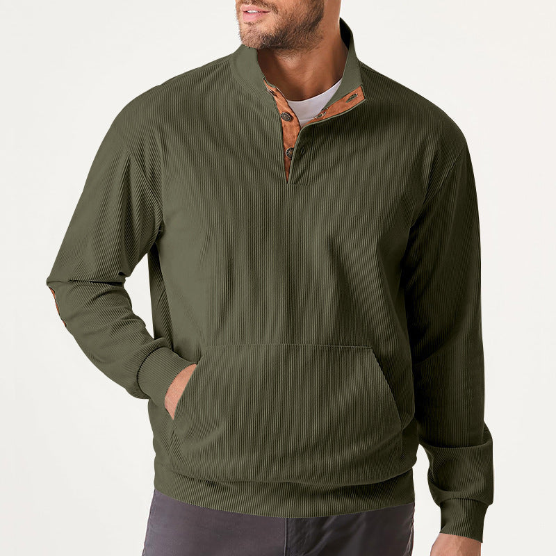 Herren hochfunktioneller Sweatpullover mit Stehkragen und praktischer Kängurutasche Krohn-e