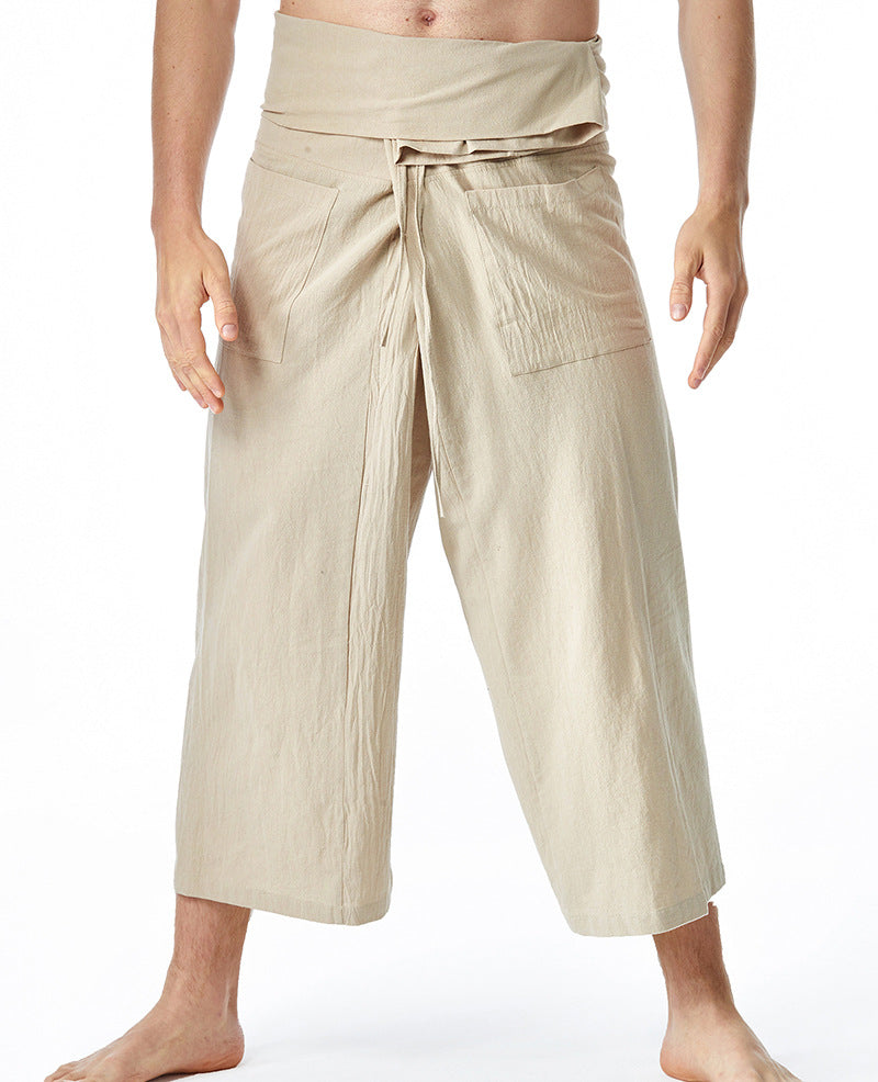 Herren lässige Bundfaltenhose mit praktischen Seitentaschen Krohn-e