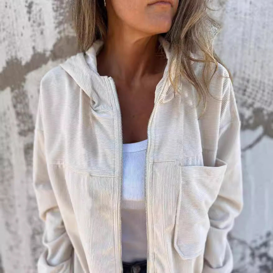 Damen leichte Kordjacke mit praktischen Taschen Krohn-e