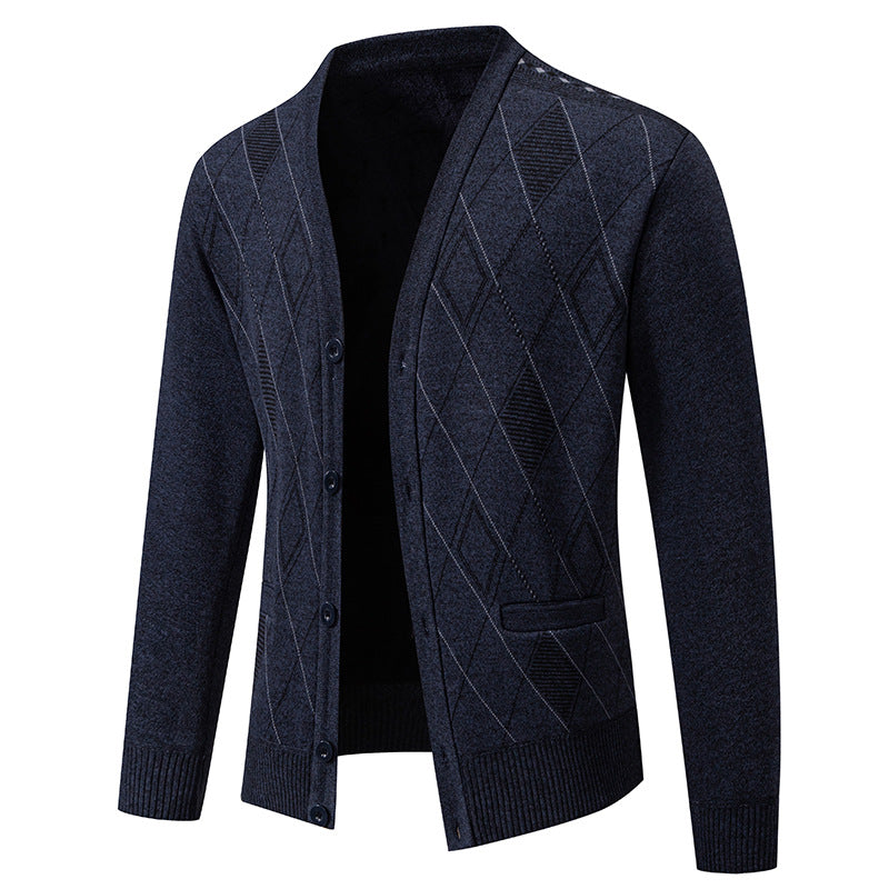 Herren Strickjacke mit eleganter Rautenstruktur Krohn-e