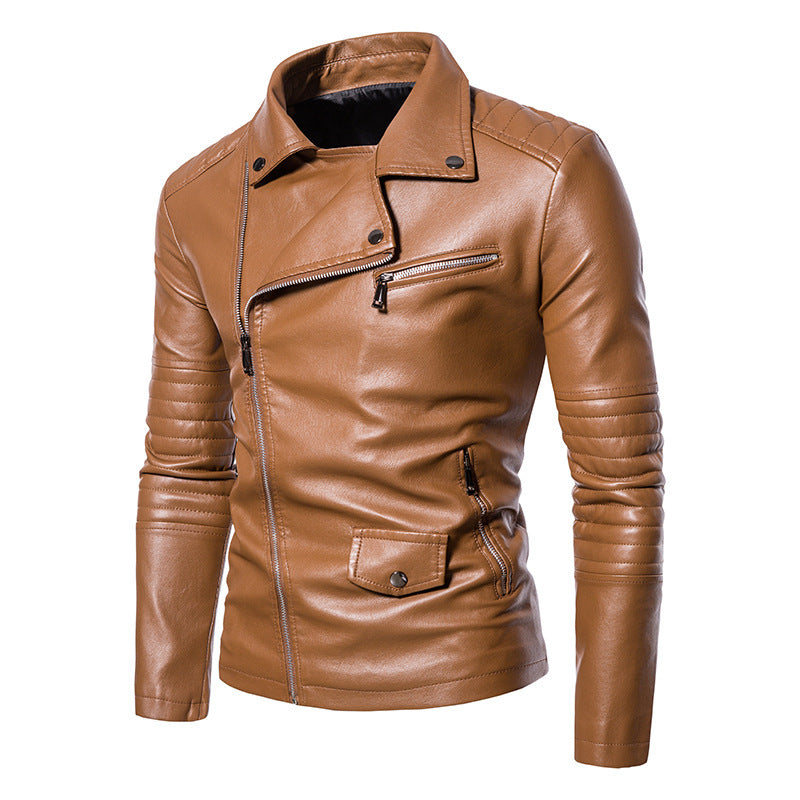 Herren stylische Bikerjacke mit asymmetrischem Reißverschluss und praktischen Taschen Krohn-e