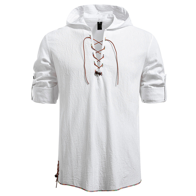 Herren Kaptuzenbluse mit einzigartigem Schnürdesign Krohn-e