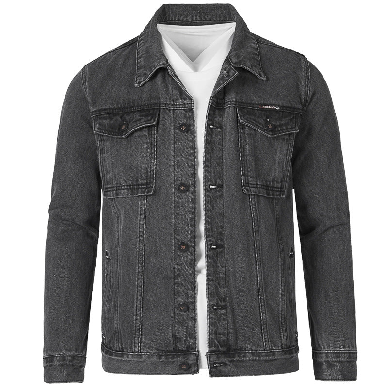 Herren Jeansjacke im modernen Slim-Fit Design mit praktischen Taschen und robusten Nieten Krohn-e