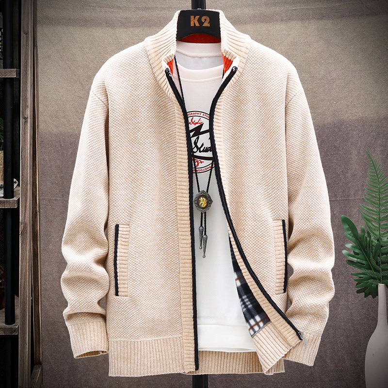 Herren Strickjacke mit Stehkragen und Taschen Krohn-e