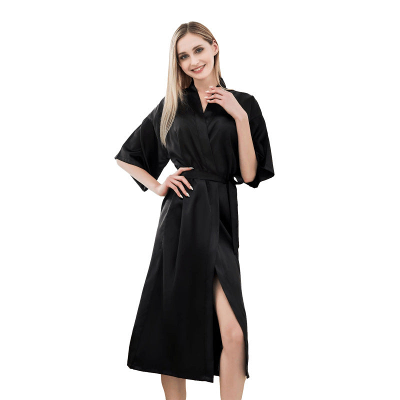 Damen luxuriöser Satin-Bademantel Krohn-e