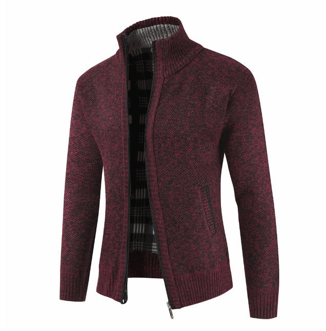 Herren Strickjacke mit hohem Kragen und seitlichen Taschen Krohn-e