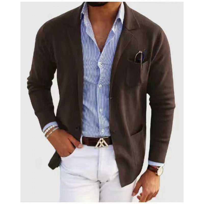 Herren lässiger, eleganter Blazer aus kräftigem Baumwollmix Krohn-e