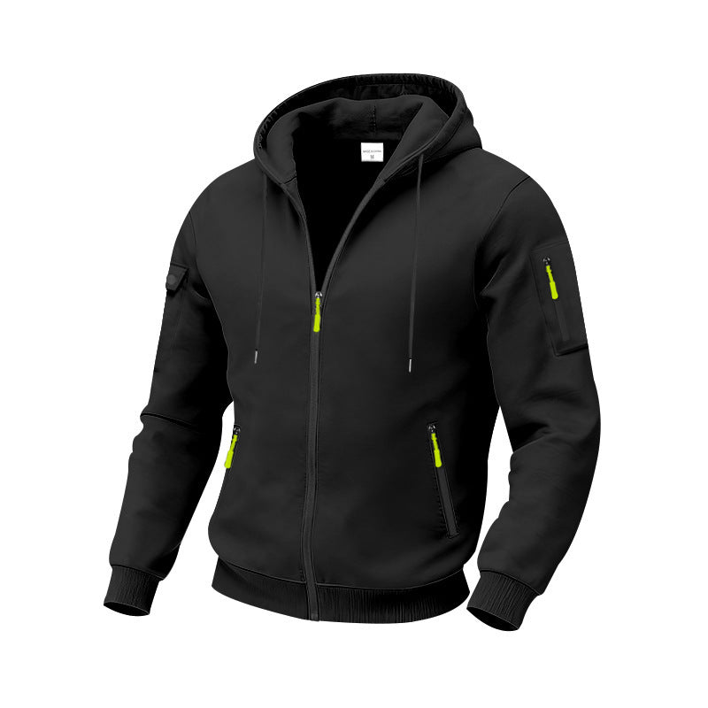 Herren funktionale Kapuzenjacke mit technischen Taschen Krohn-e