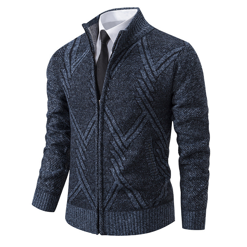 Herren Strickjacke mit modernen geometrischen Mustern Krohn-e