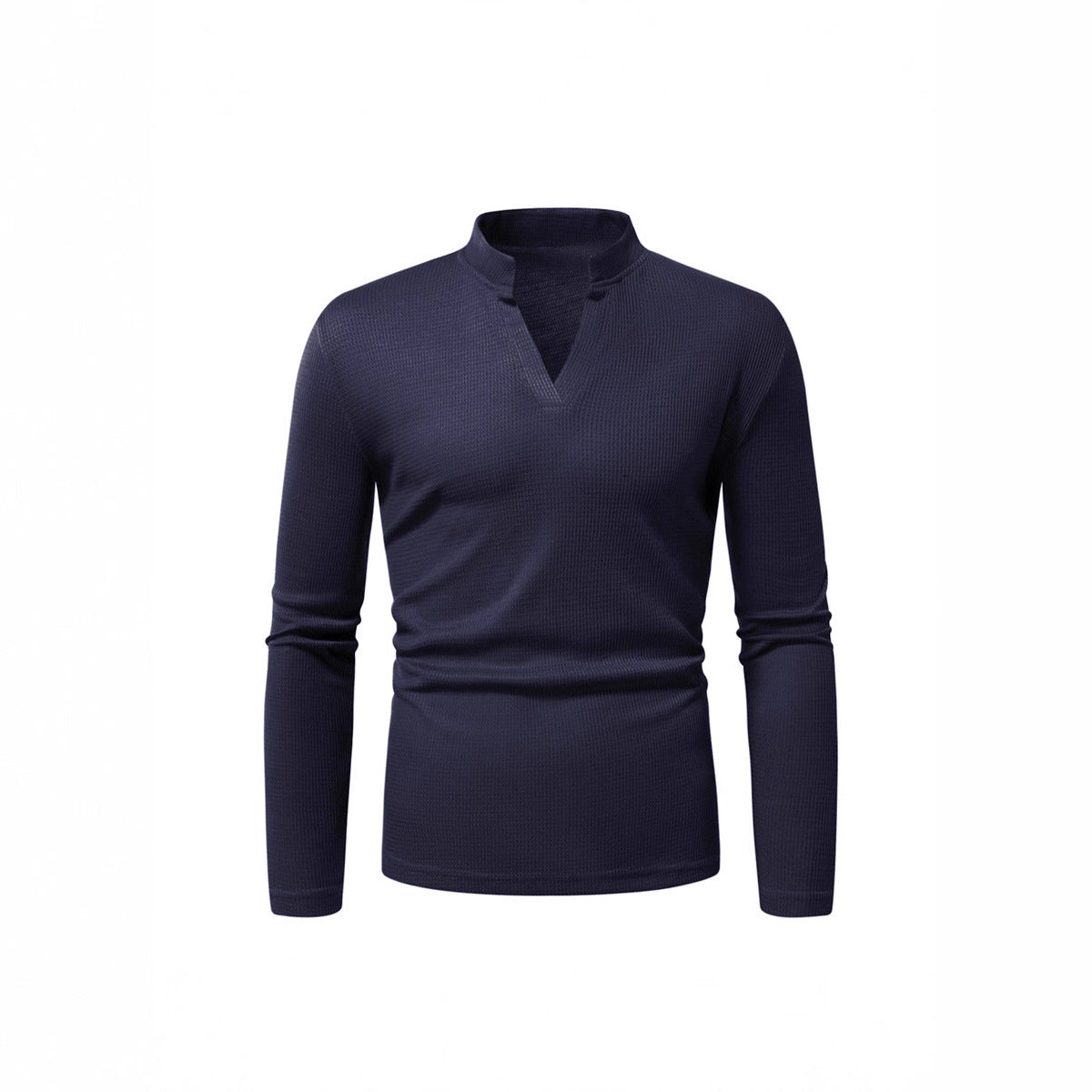 Herren Langarmshirt mit modernem Stehkragen und strukturierter Oberfläche Krohn-e