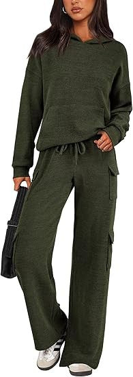 Damen Bequemes Lounge-Set mit Kapuze und weiten Hosen Krohn-e