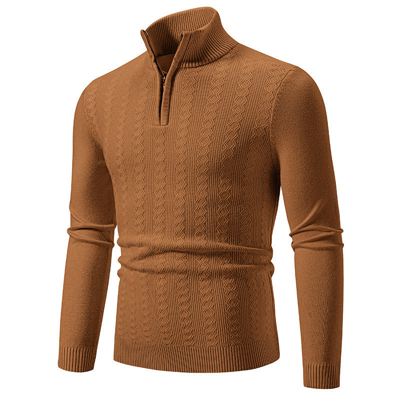 Herren Pullover mit Stehkragen und Zipper Krohn-e