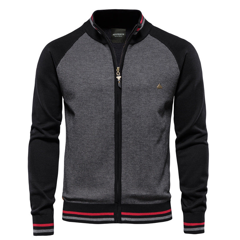 Victor | Herren Strickjacke mit Reißverschluss Stehkragen