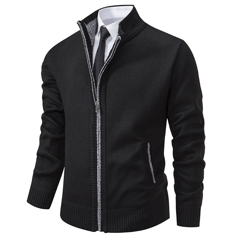 Herren sportliche Strickjacke mit Stehkragen und Reißverschluss Krohn-e