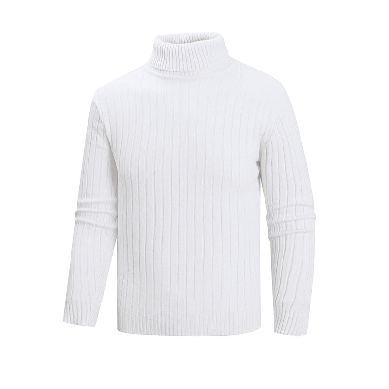 Herren eleganter Pullover mit hohem Kragen und feiner Rippenstruktur Krohn-e