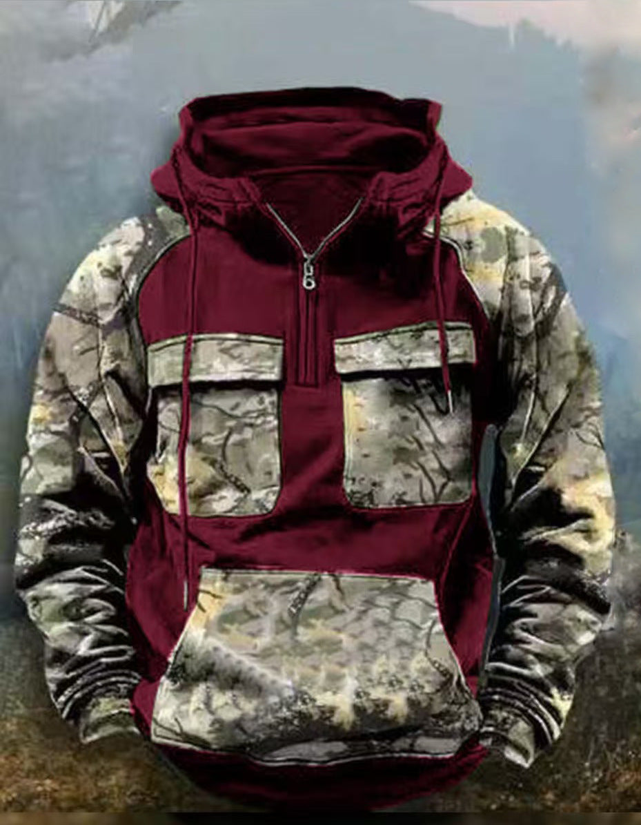 Herren Camouflage Funktionskapuzenpullover Krohn-e
