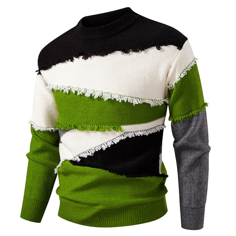 Herren modischer Pullover mit fransigen Details Krohn-e