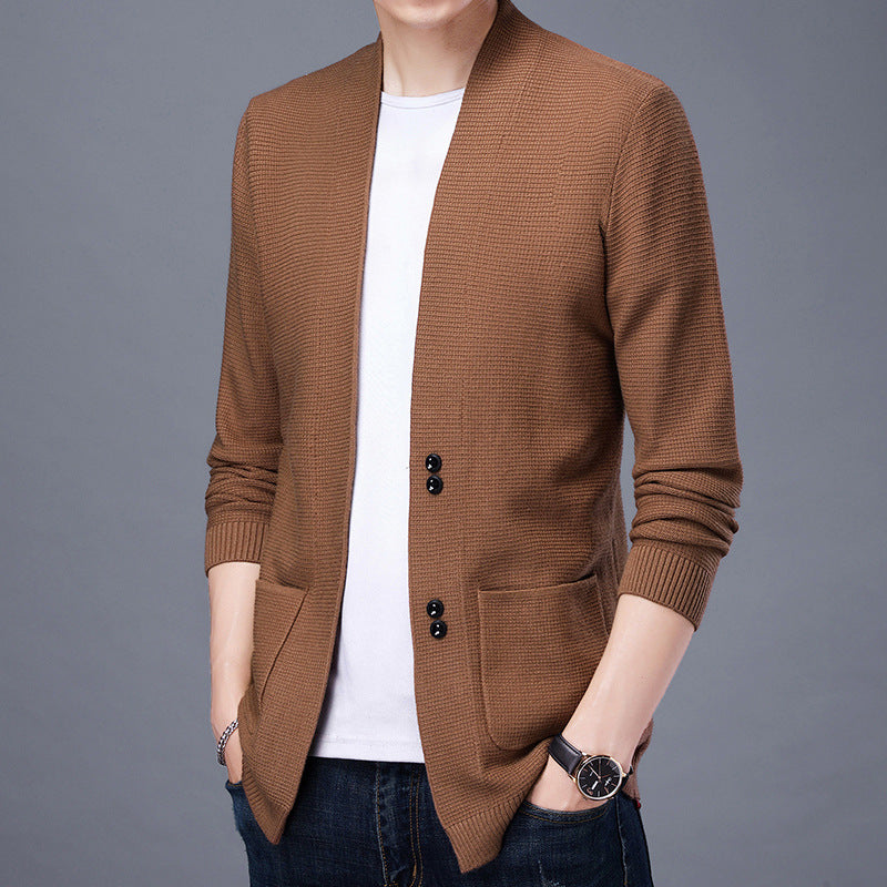 Herren Strickjacke mit lässigem Schalkragen und aufgesetzten Taschen Krohn-e