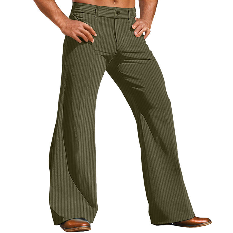 Herren elegante Flared Hose im Vintage-Stil mit Streifenmuster Krohn-e