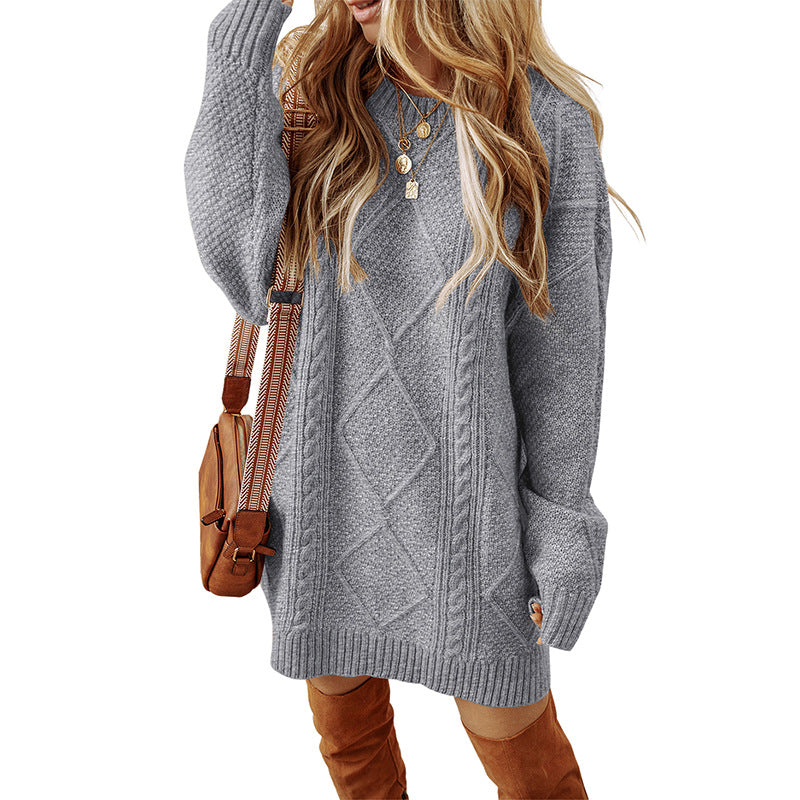 Krohn-e | Übergröße Gestricktes Sweatkleid für Damen