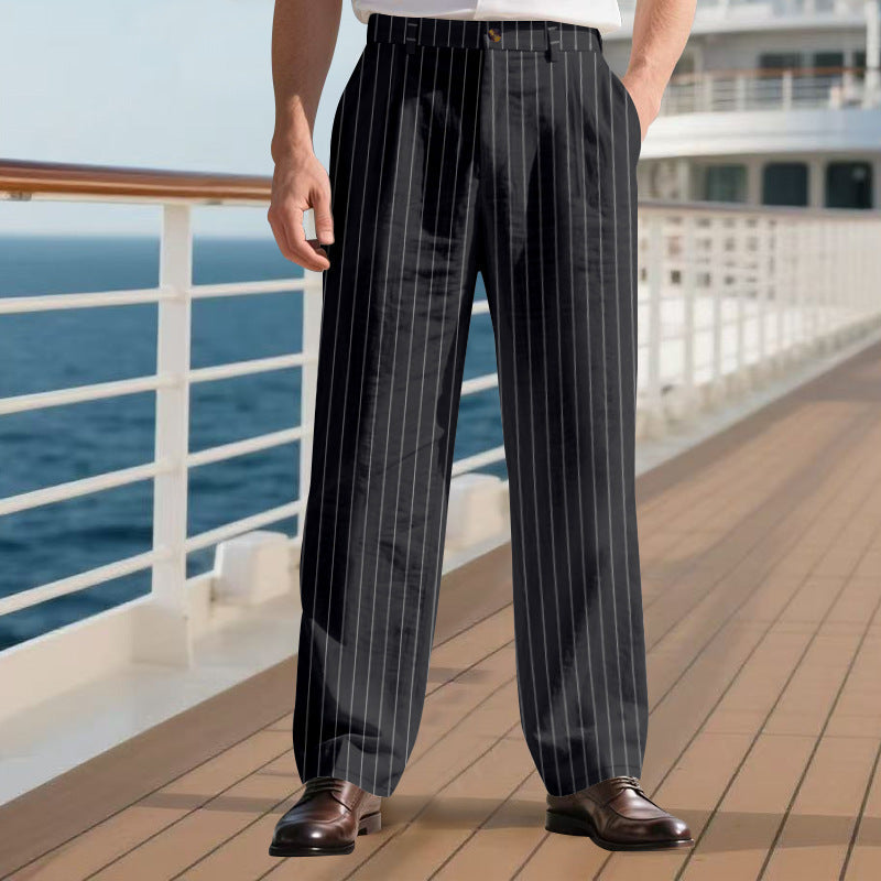 Herren elegante Anzughose mit schmalen Nadelstreifen Krohn-e