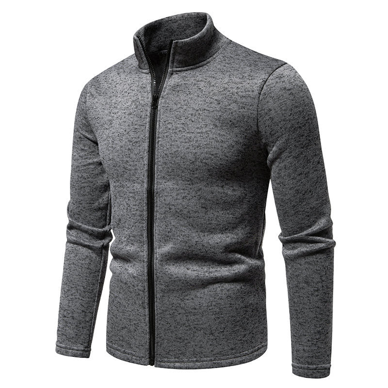 Herren Fleecejacke mit hoher Stehkragen und durchgehendem Reißverschluss Krohn-e