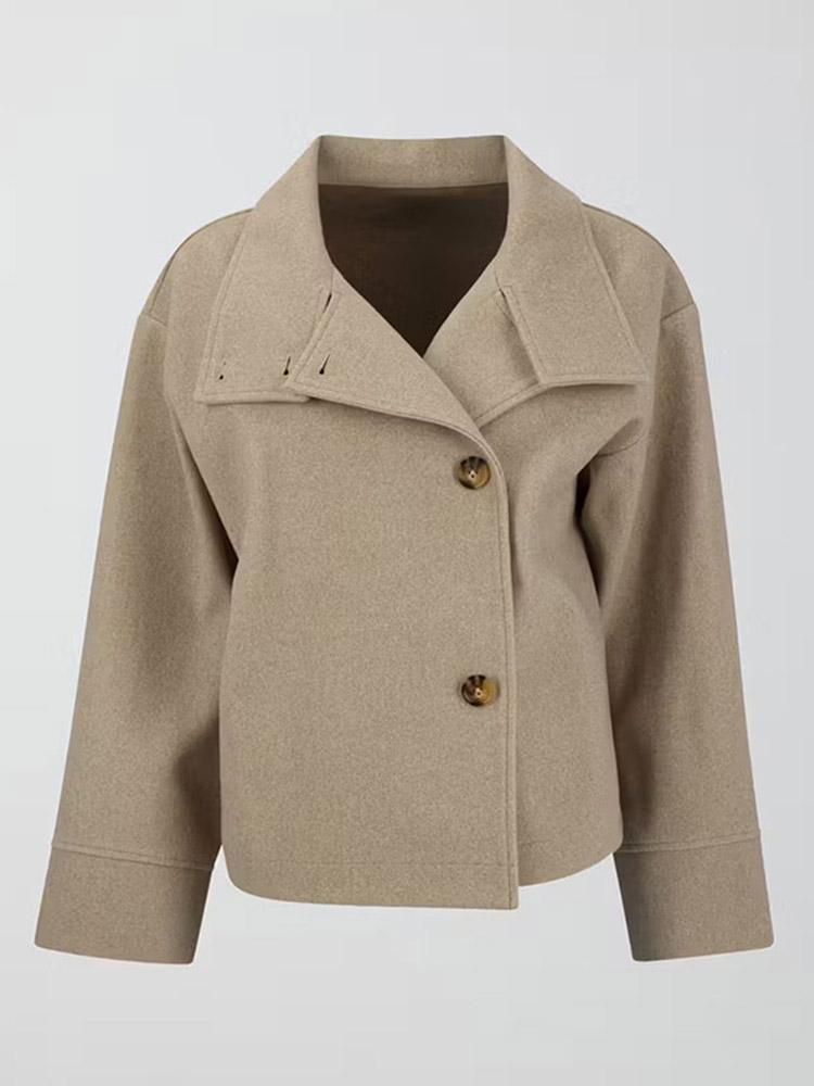 Damen modische Wolljacke mit strukturiertem Kragen und elegantem Schnitt Krohn-e