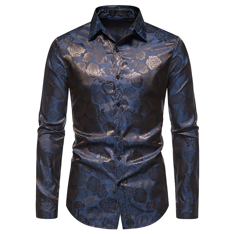 Herren Hemd mit floralen Prägungen und elegantem Glanz Krohn-e