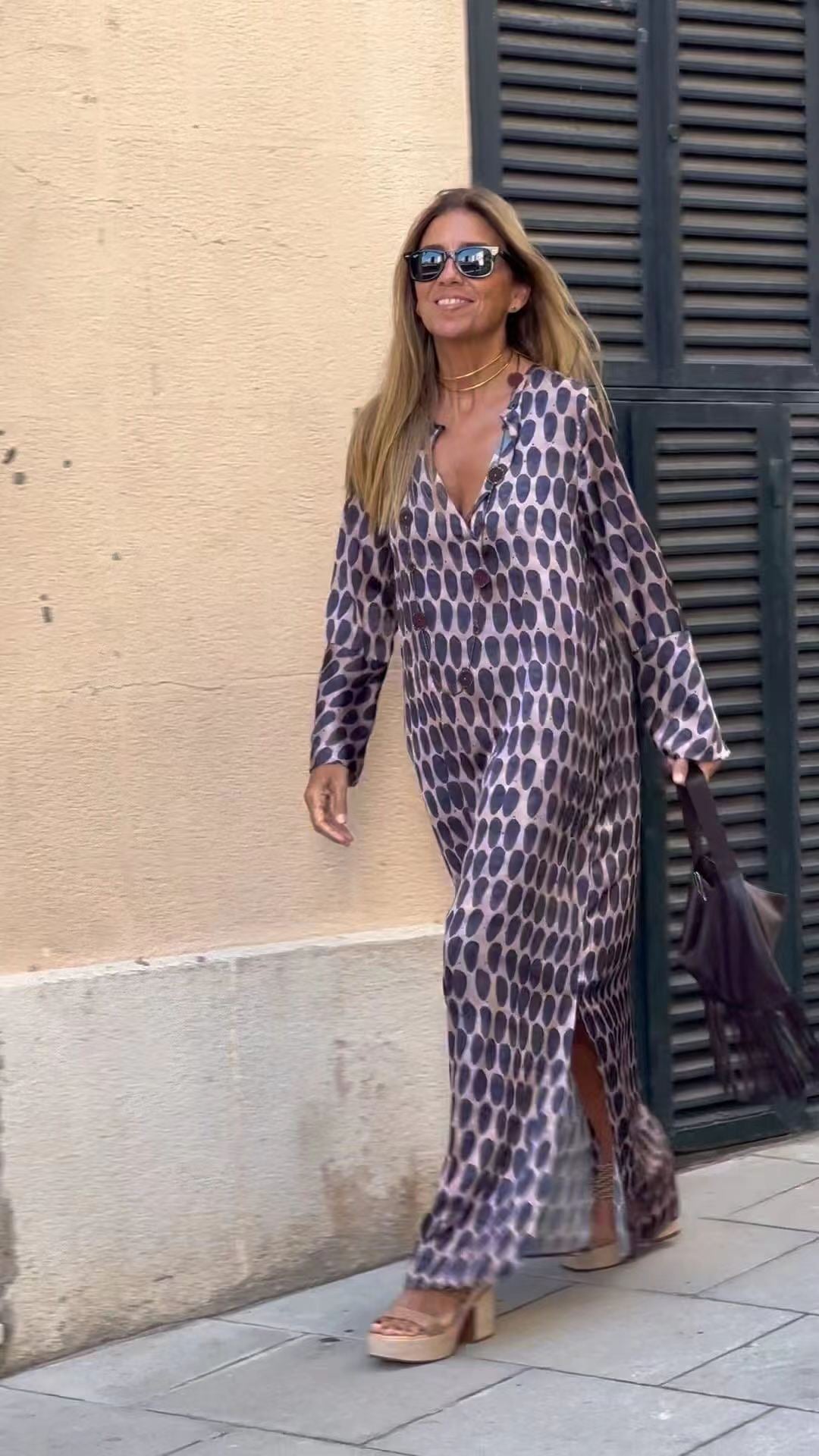 Damen Maxikleid mit modernen Mustern Krohn-e
