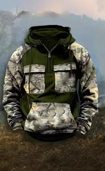Herren Camouflage Funktionskapuzenpullover Krohn-e
