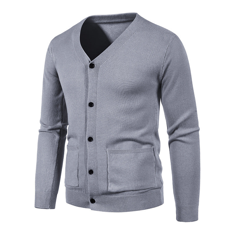 Herren Strickjacke mit V-Ausschnitt und praktischen Taschen Krohn-e