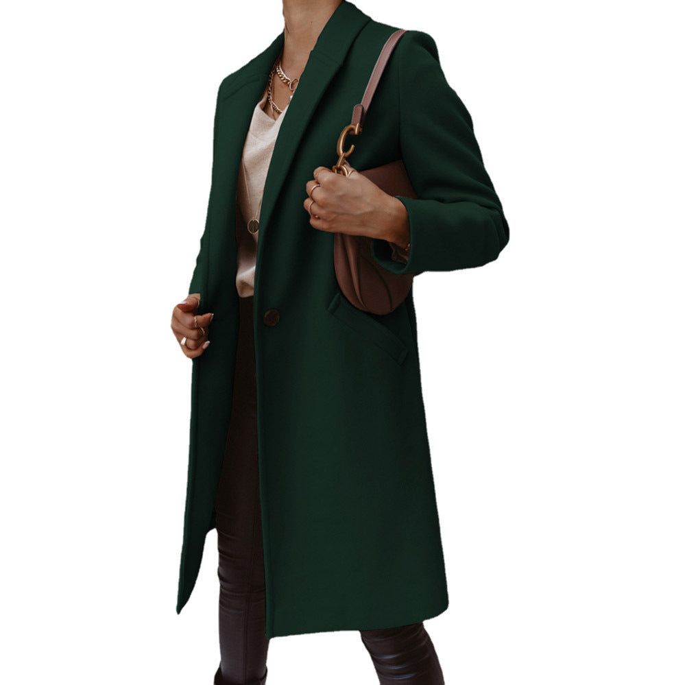 Damen Eleganter Wollmantel mit schmaler Silhouette und praktischen Taschen Krohn-e