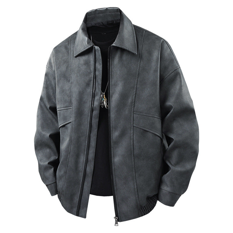 Herren Übergangsjacke im lässigen Vintage-Stil mit seitlichen Eingrifftaschen und elastischen Bündchen Krohn-e