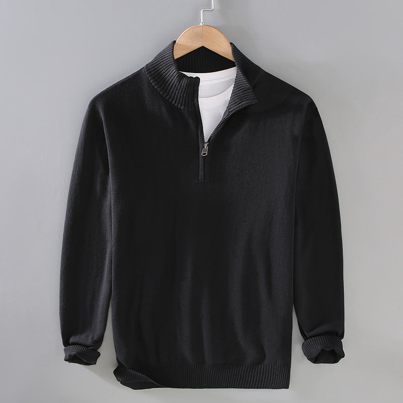 Herren Pullover mit modernem Stehkragen und Reißverschluss Krohn-e
