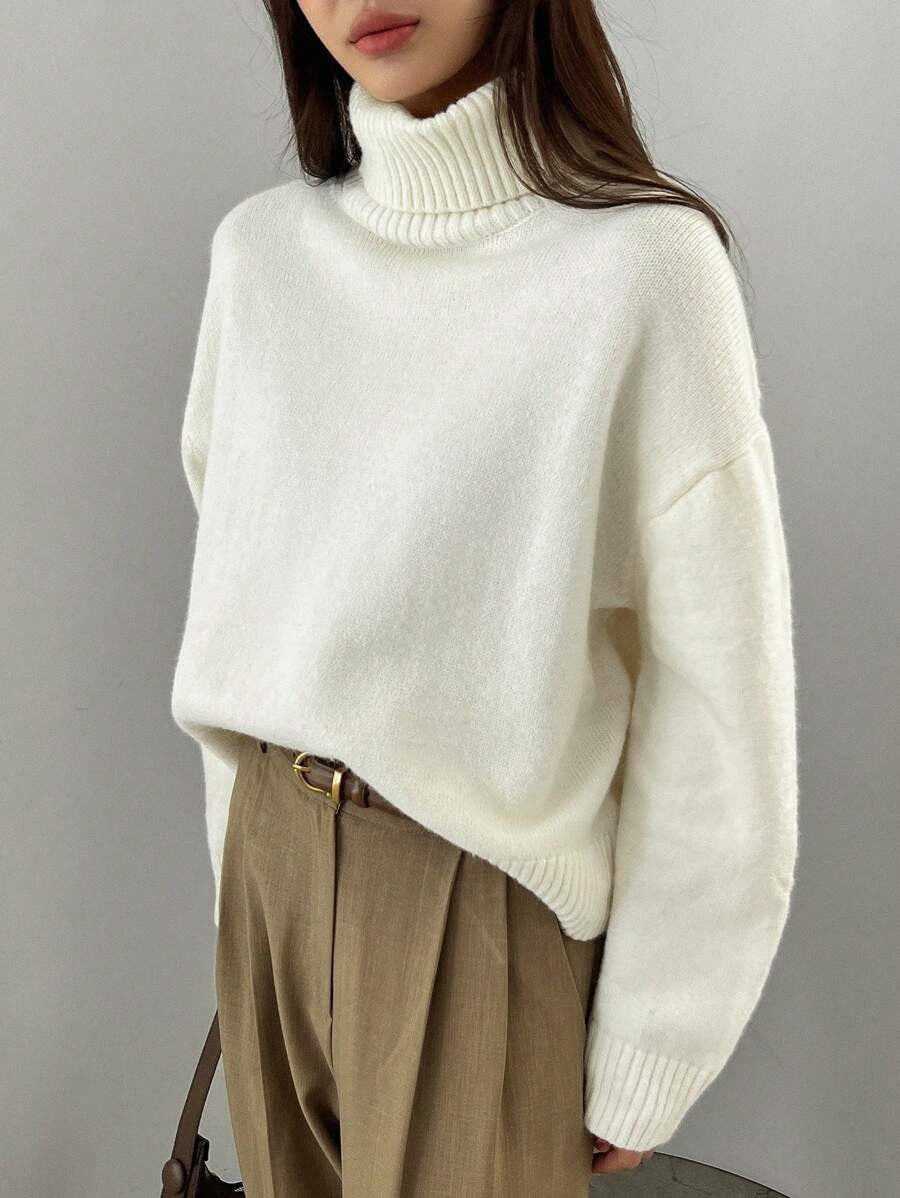 Damen oversized Rollkragenpullover aus weichem Material Krohn-e