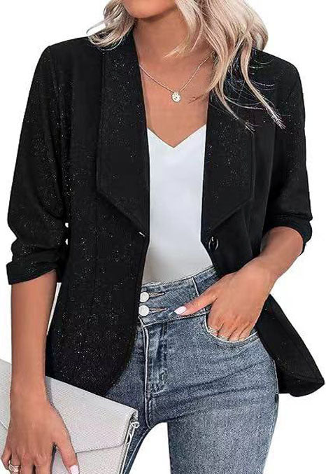 Damen Glitzer Blazerjacke mit femininer Silhouette und elegantem Revers Krohn-e